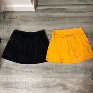 Aerie Black and Yellow Skater Skirts